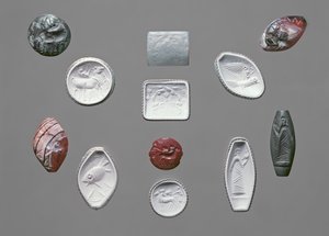 As pedras e impressões do selo da Idade do Bronze, Creta, c.1600 aC
